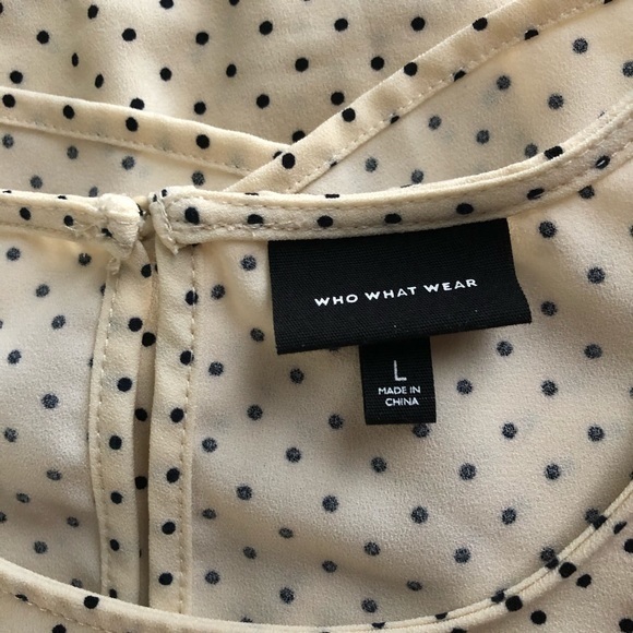 Who What Wear Lamp Shade Polka Dot Shell - Picture 7 of 8